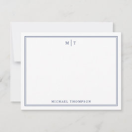 Cartão de Nota Minimalista com Monograma Personali