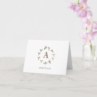 Cartão de Nota Monograma de Aves Humedurosas