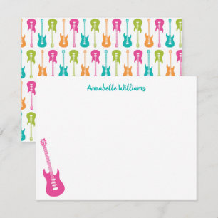Cartão de Nota Musical de Guitarra Elétrica