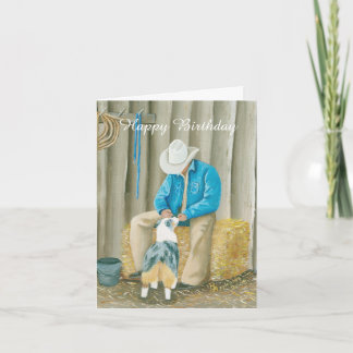 Cartão de nota ocidental do aniversário da arte do