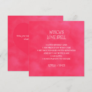 Cartão de Nota Ortográfica de Amor da Bruxa Rosa V