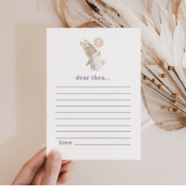 Cartão de Nota para a Cápsula do Primeiro Aniversá