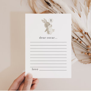 Cartão de Nota para a Cápsula do Primeiro Aniversá