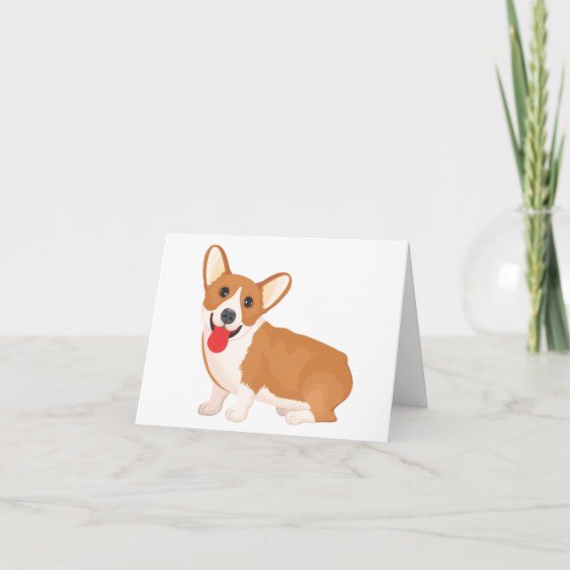 Cartão De Nota Para Cães De Papoila Corgi (Pembrok (Frente)