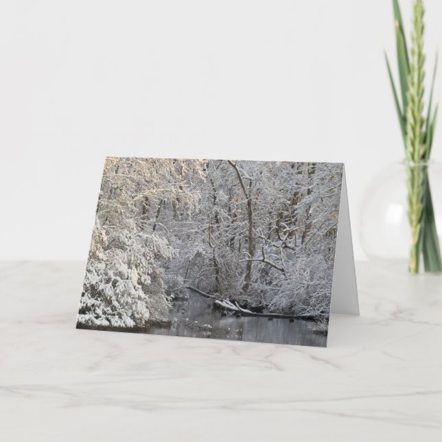 Cartão de Nota para Cena de Neve Tradicional do In (Frente)