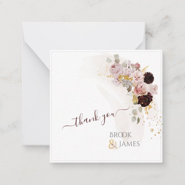 Cartão de Nota para Flores de Outono Rustic Boho d (Frente)