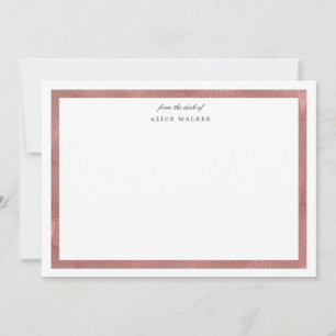 Cartão de Nota para Folheto de rosa dourado deco 