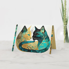 Cartão de Nota para Gatos Diários e Noturnos