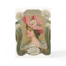 Cartão de Nota para Mulher Vitoriana