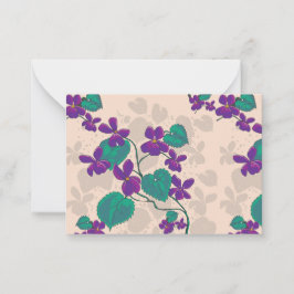 Cartão de Nota para Violetas de Primavera Selvagem