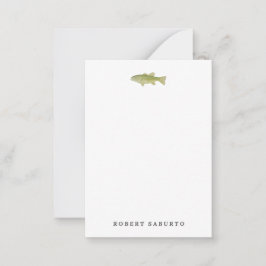 Cartão de Nota Peixe Plano