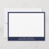 Cartão de Nota Personalizada Azul de Homens de Neg