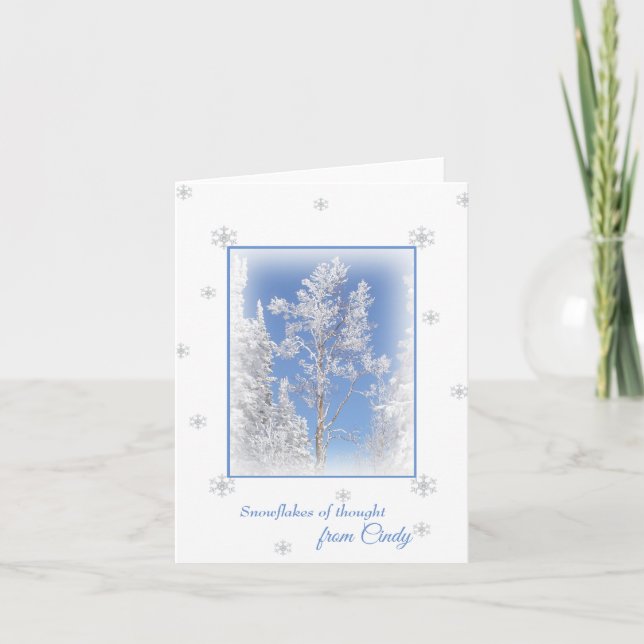 Cartão de nota personalizado Aspen nevado do céu (Frente)
