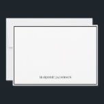 Cartão de Nota Personalizado Branco e Preto<br><div class="desc">Cartão de Nota Mínima Personalizada,  Branco e Preto</div>