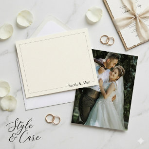 Cartão de Nota Personalizado com Foto de Casal Rom