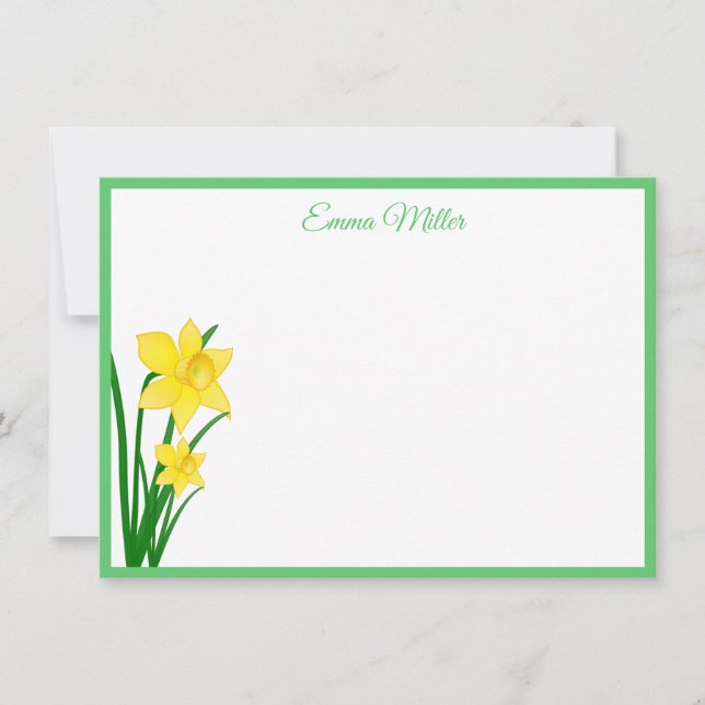 Cartão de Nota Personalizado - Daffodils (Frente)