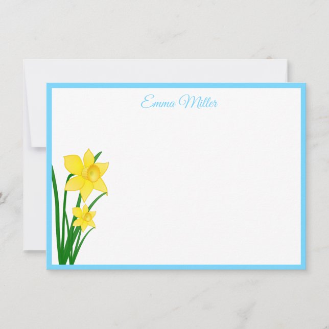Cartão de Nota Personalizado - Daffodils (Frente)