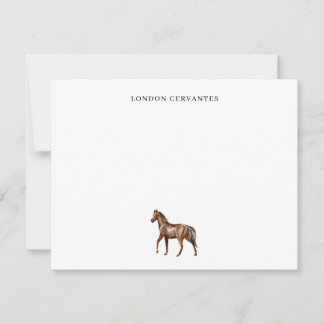 Cartão de Nota Personalizado de Cavalo Equestre