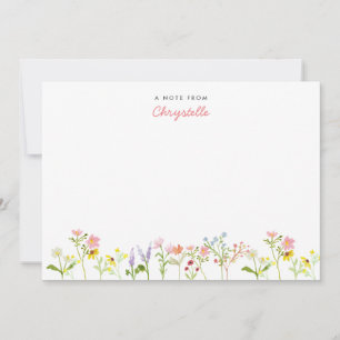 Cartão de Nota Personalizado de Flores Selvagens b
