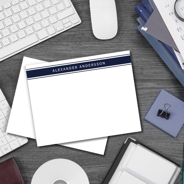 Cartão de Nota Personalizado de Homens Azuis Moder (Criador carregado)