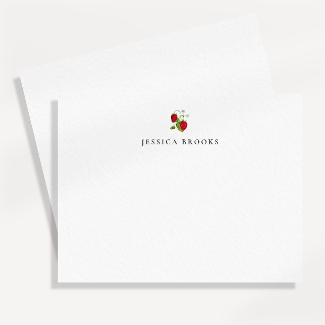 Cartão de nota personalizado de morango (Criador carregado)