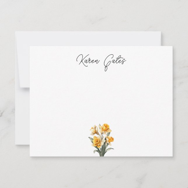 Cartão de Nota Personalizado de Narciso | (Frente)