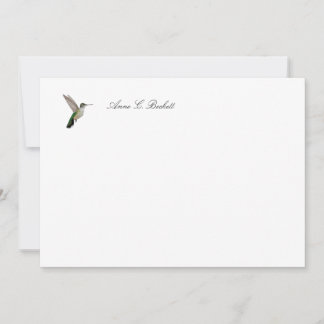 Cartão de Nota Personalizado do Beija-flor-de-anna
