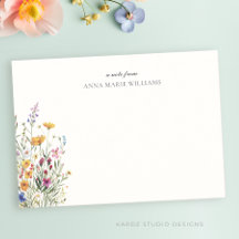 Cartão de Nota Personalizado Elegante Boho Chic