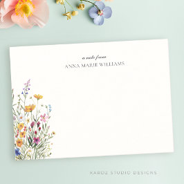 Cartão de Nota Personalizado Elegante Boho Chic