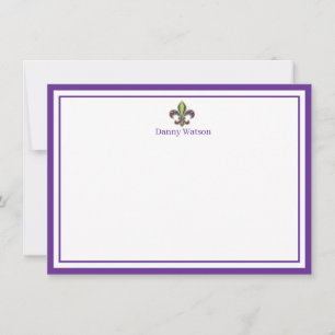 Cartão de Nota Personalizado Fleur De Lis