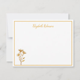 Cartão de Nota Personalizado Floral