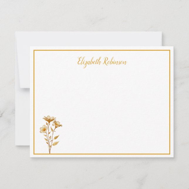 Cartão de Nota Personalizado Floral (Frente)