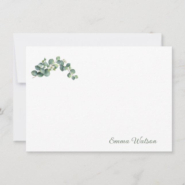 Cartão de Nota Personalizado - Floral Botânico (Frente)