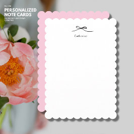 Cartão de Nota Personalizado Minimalista Rosa Cora