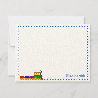 Cartão de Nota Personalizado para Comboio Colorido