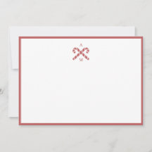 Cartão de Nota Personalizado Vermelho de Cana de A