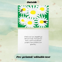 Cartão de Nota Personalizado Whimsical Daisy