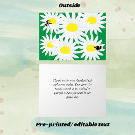 Cartão de Nota Personalizado Whimsical Daisy