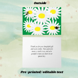 Cartão de Nota Personalizado Whimsical Daisy