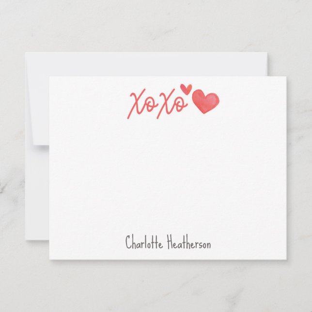 Cartão de Nota Personalizado xoxo (Frente)