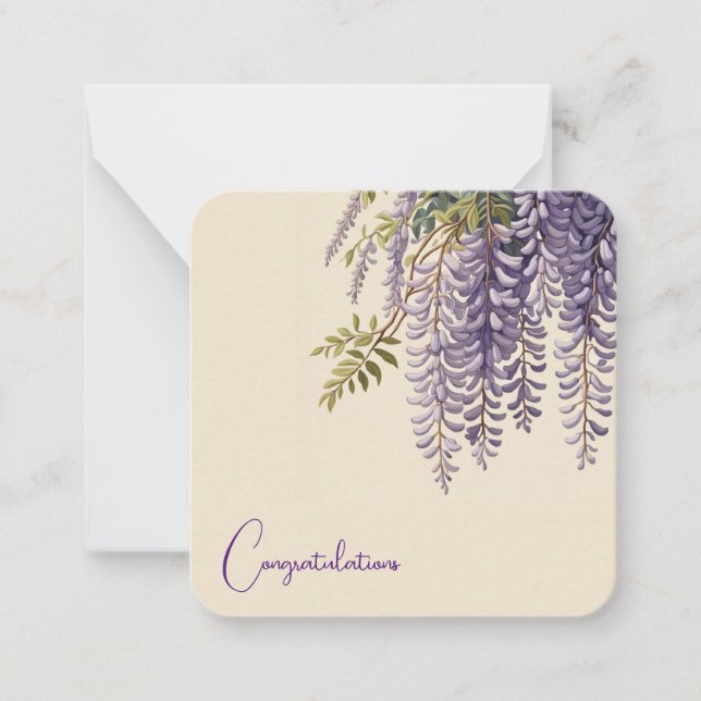 Cartão de Nota Personalizável Wisteria (Frente)