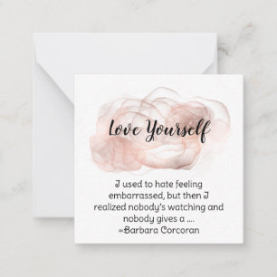 *~* Cartão de nota plana CORCORAN AP62 Self Love