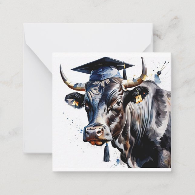 Cartão De Nota Plana De Graduação Bull (Frente)