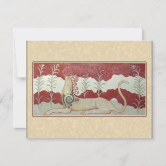 Cartão de Nota Plano com Grifon Minoico Antigo