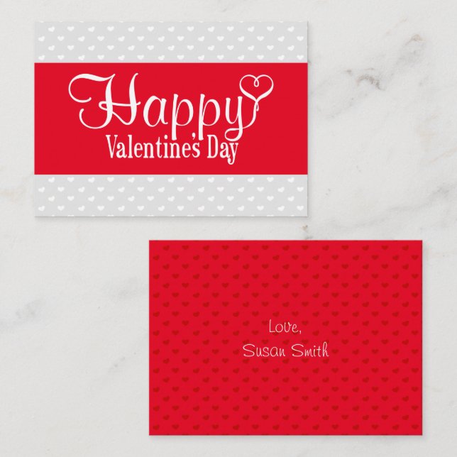 Cartão de Nota Plano do Dia dos Namorados (Vermelh (Frente/Verso)