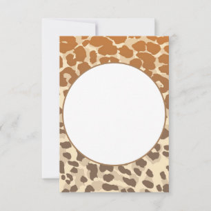 Cartão de Nota Plano - Impressão de Leopardo