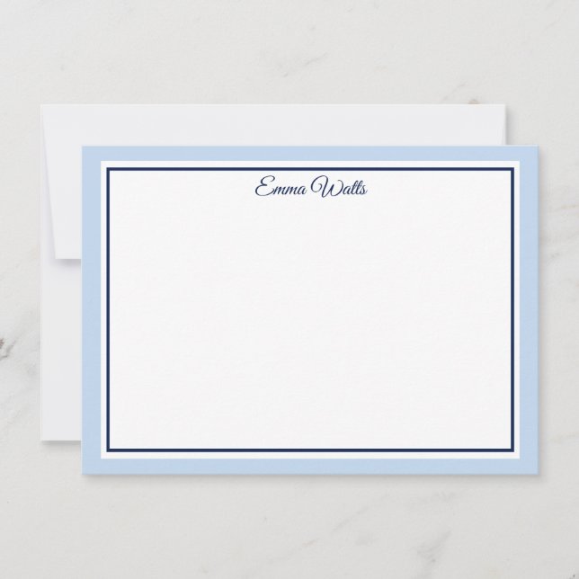 Cartão de Nota Plano Nome Personalizado (Frente)