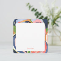 Cartão de Nota Plano Personalizado Arte Abstrata C