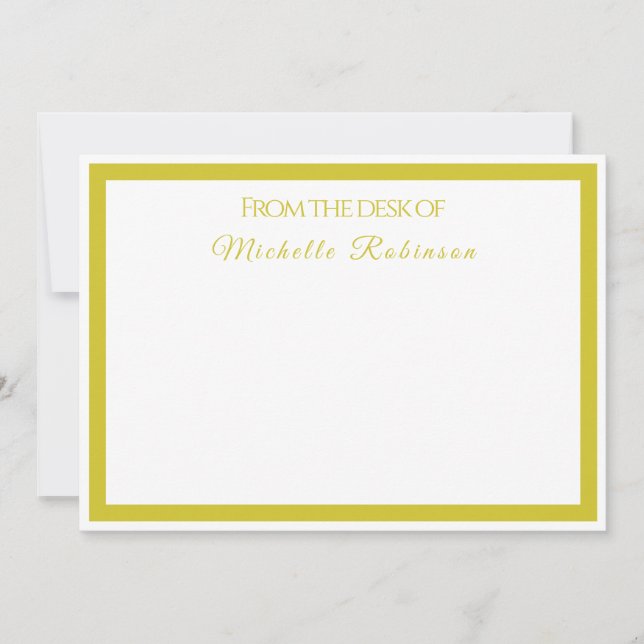 Cartão de Nota Plano Personalizado Dourado Profiss (Frente)