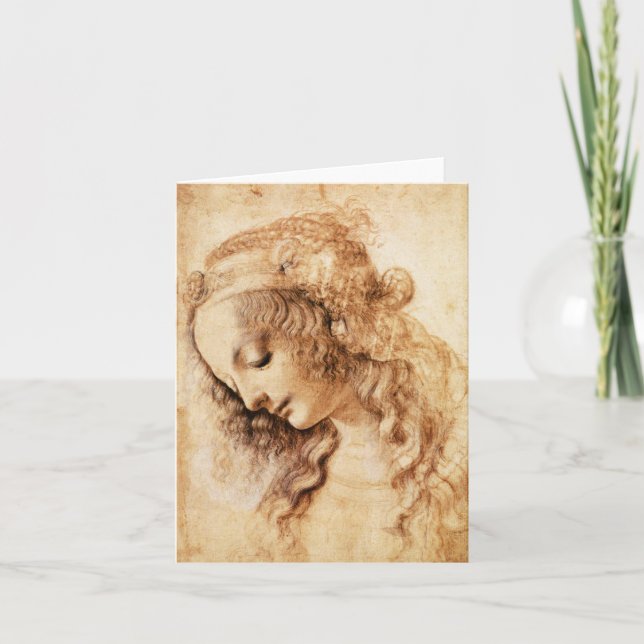 Cartão de nota principal da mulher de da Vinci (Frente)